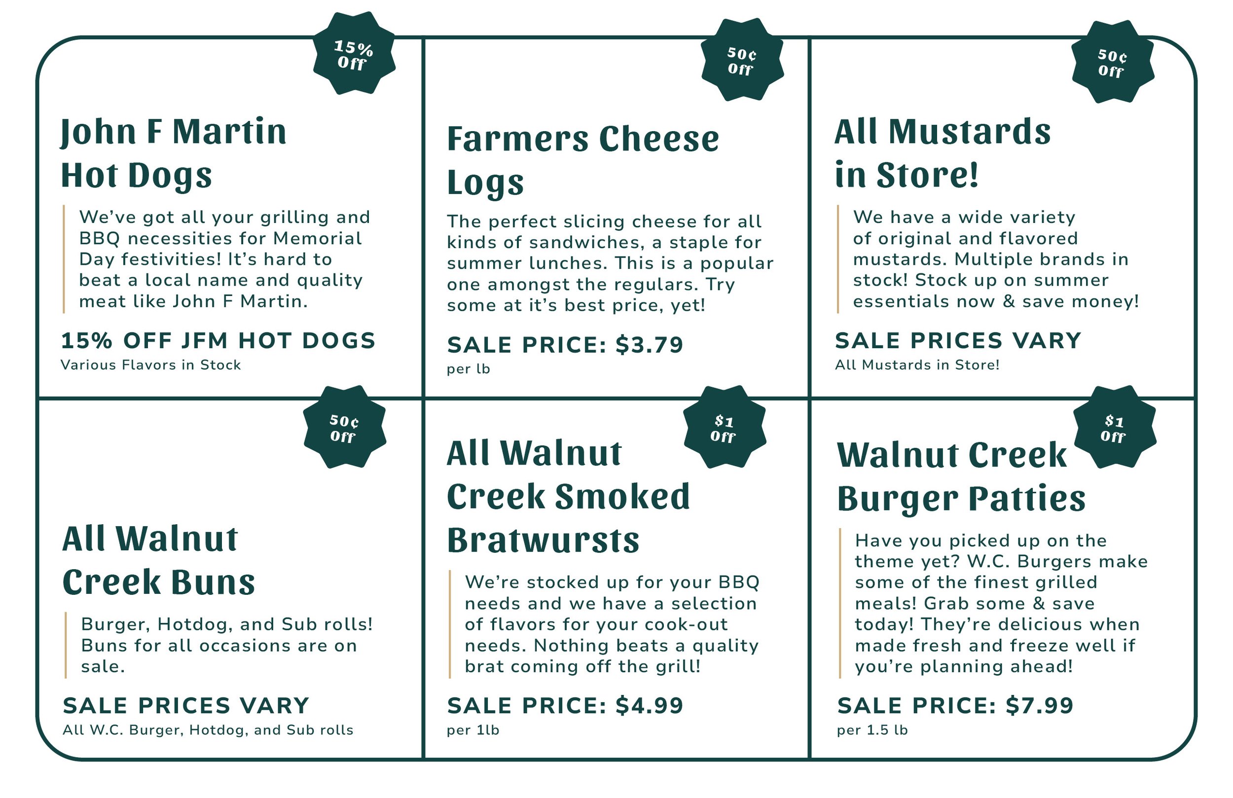 Weekly Specials ~ Week of May 18th, 2026