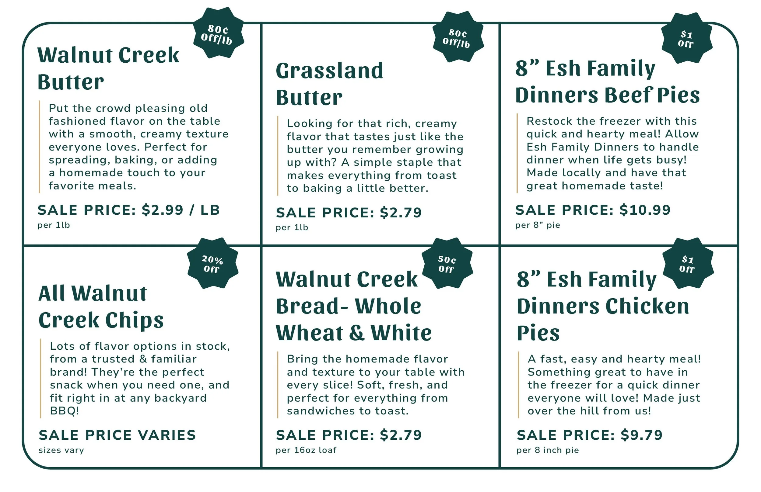 Weekly Specials ~ Week of June 8th 2026