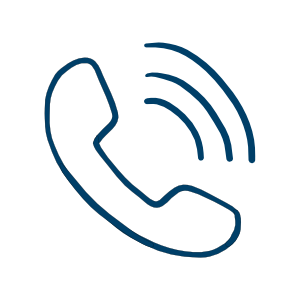 Symbol für einen Anruf oder Telefon, dargestellt durch ein Hörer-Symbol und Wellenlinien für die Signalübertragung.