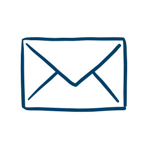 Zeichnung einer Briefumschlag-Icon in Blau