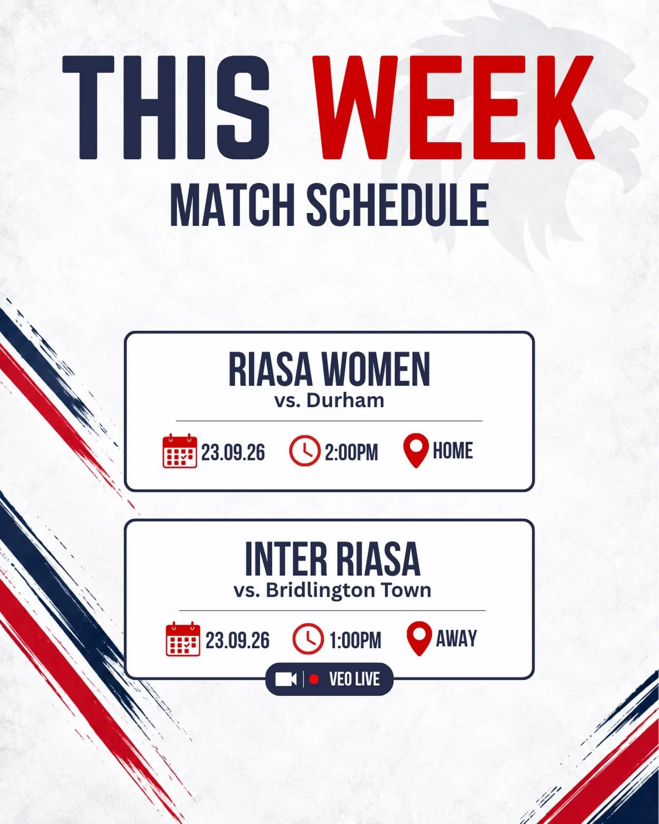 Here&rsquo;s our updated match schedule for this week&hellip; 📆