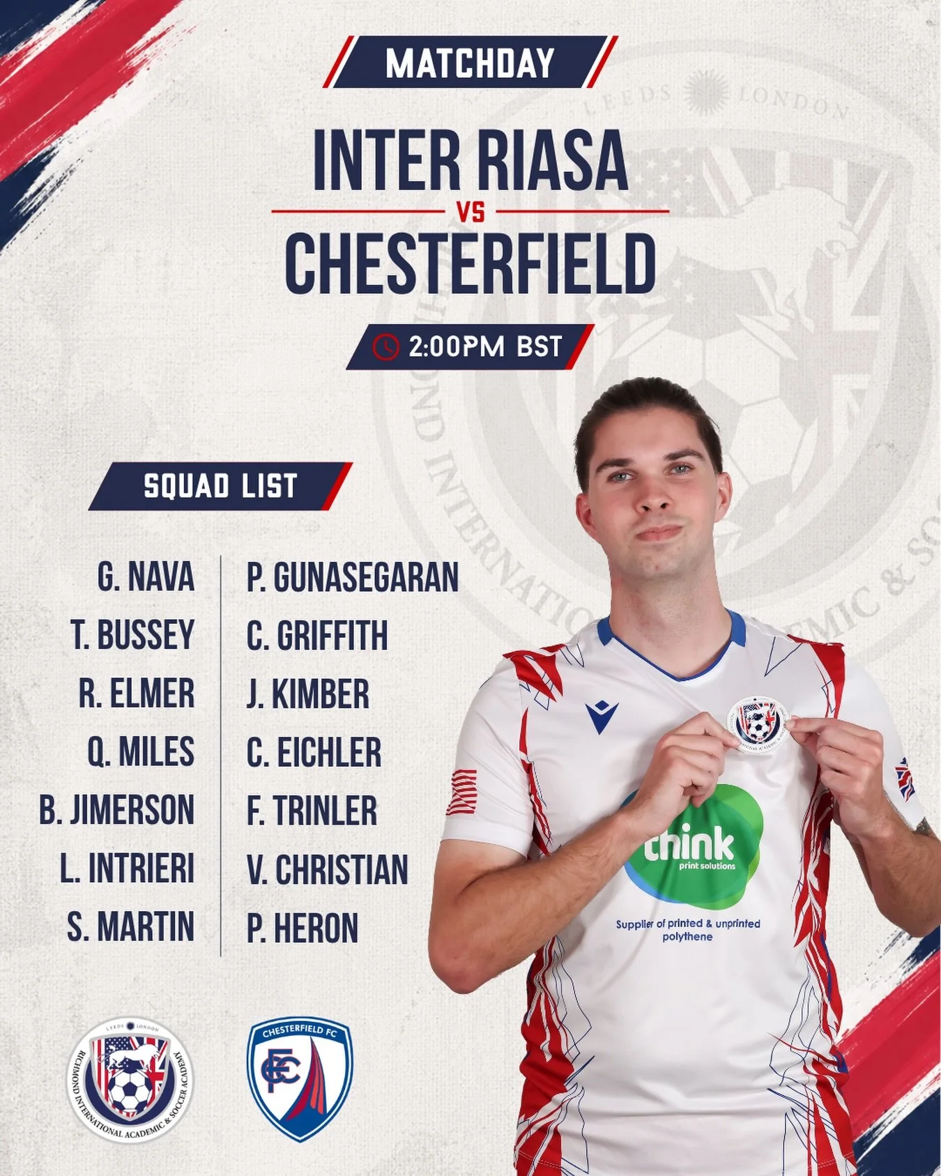 Matchday for Inter RIASA ⚽

The lads take on Chesterfield this afternoon, with kick-off at 2PM.

#RIASA #Matchday #CollegeSoccer #FootballAcademy #SoccerInEngland