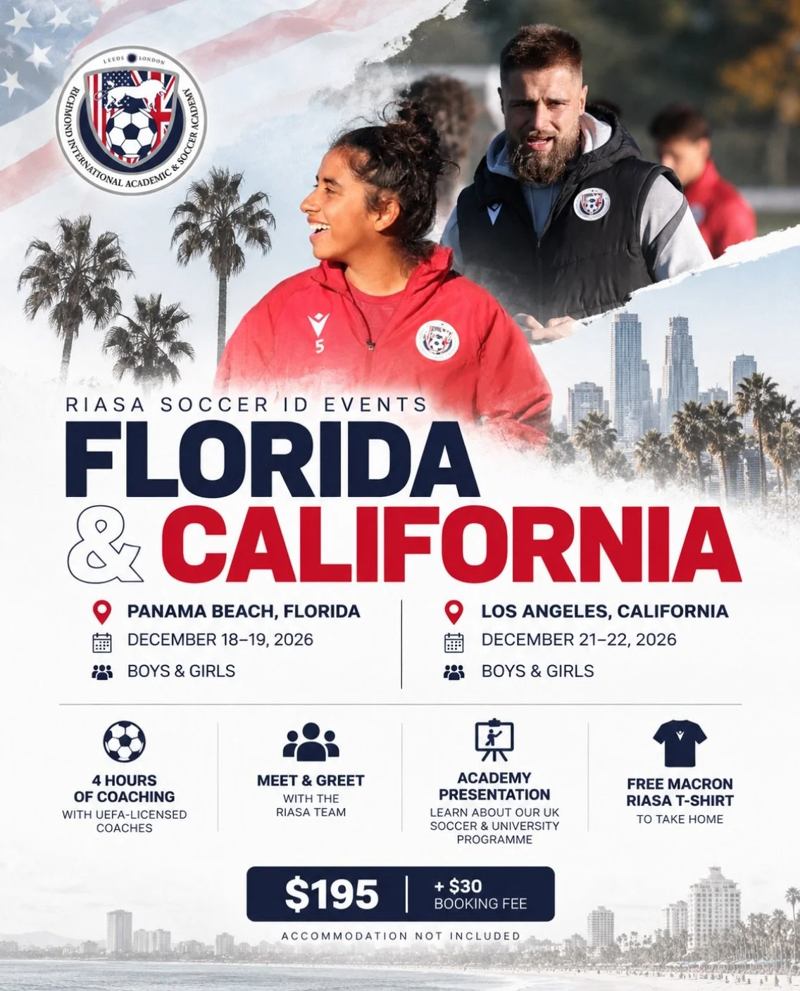 🇺🇸 RIASA IS COMING TO THE USA THIS DECEMBER! ⚽

Your journey to playing and studying soccer in Europe starts here! 🌍

We&rsquo;re excited to announce TWO brand-new ID events, open to both boys and girls!

📍 Panama Beach, Florida | December 18&nda