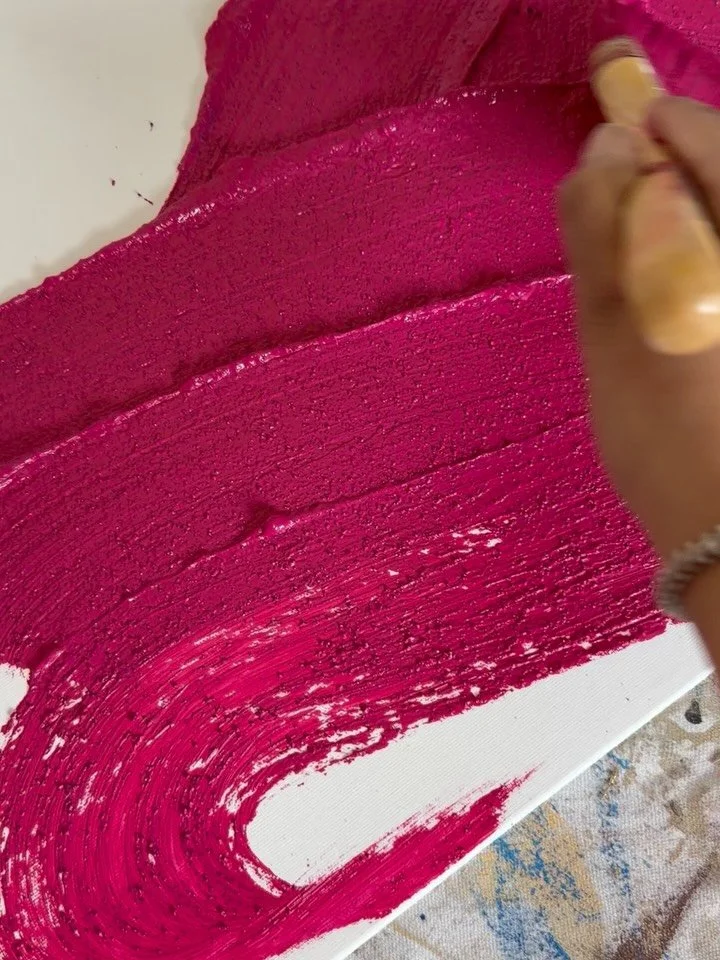 Lately I&rsquo;ve been working through my evolving concept of many voices, one mother &mdash; exploring how texture, movement, and color can hold multiple emotions within a single form. This pink felt loud, layered, almost alive&hellip; so I let it l