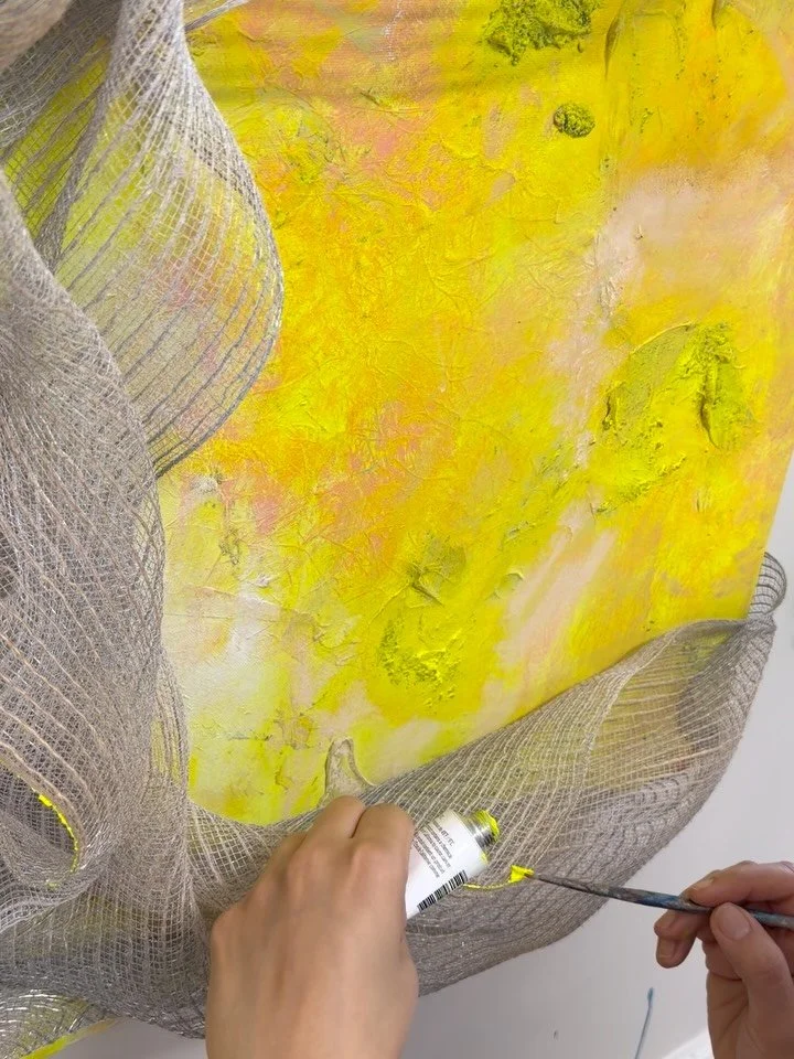 Working on a collection that&rsquo;s layered, instinctive and shaped by many voices I carry as a mother and an artist.

#marinaadamart #torontoart