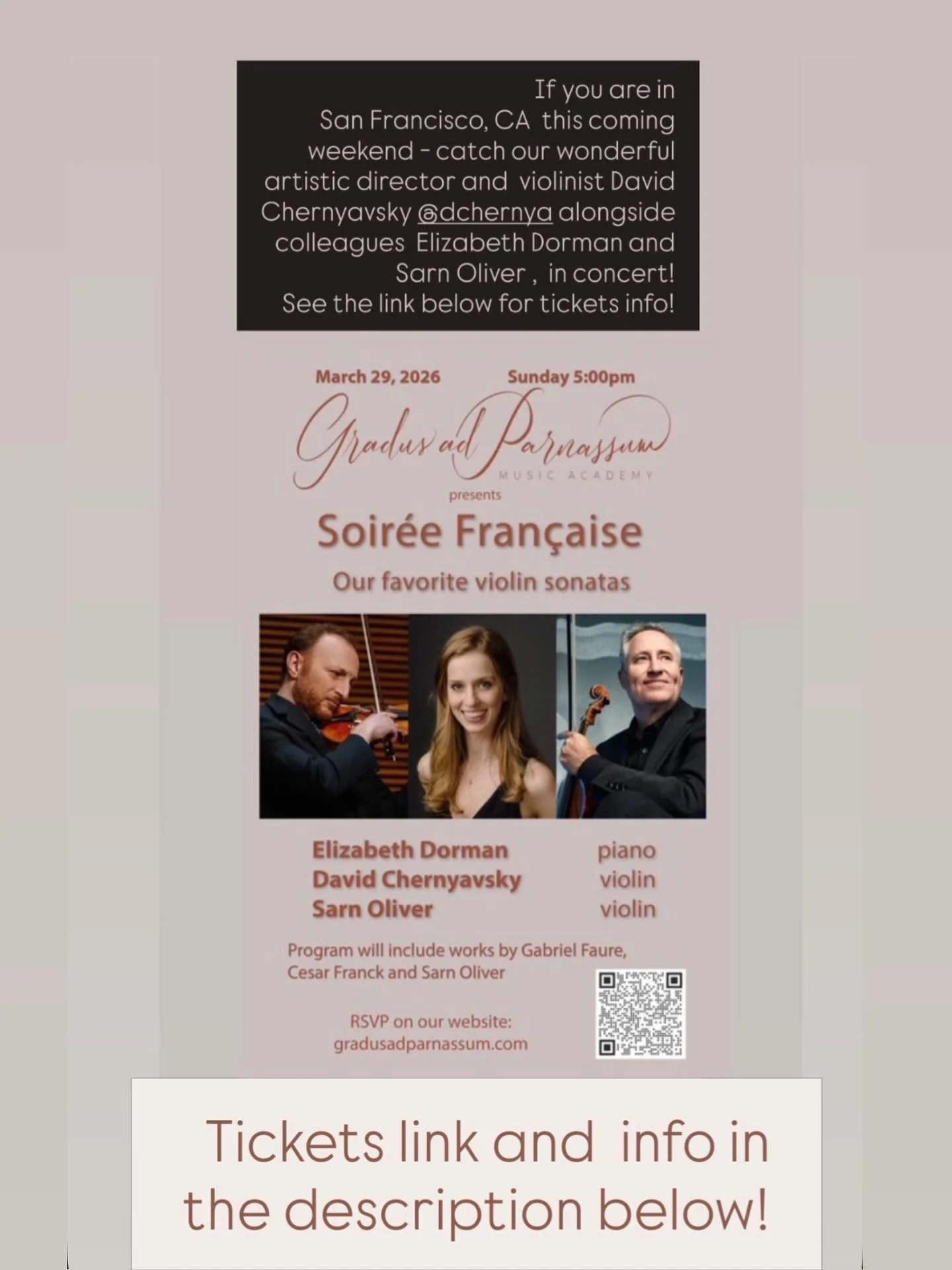 For tickets and INFO, please visit:
https://www.zeffy.com/en-US/ticketing/soiree-francaise-our-favorite-french-violin-sonatas