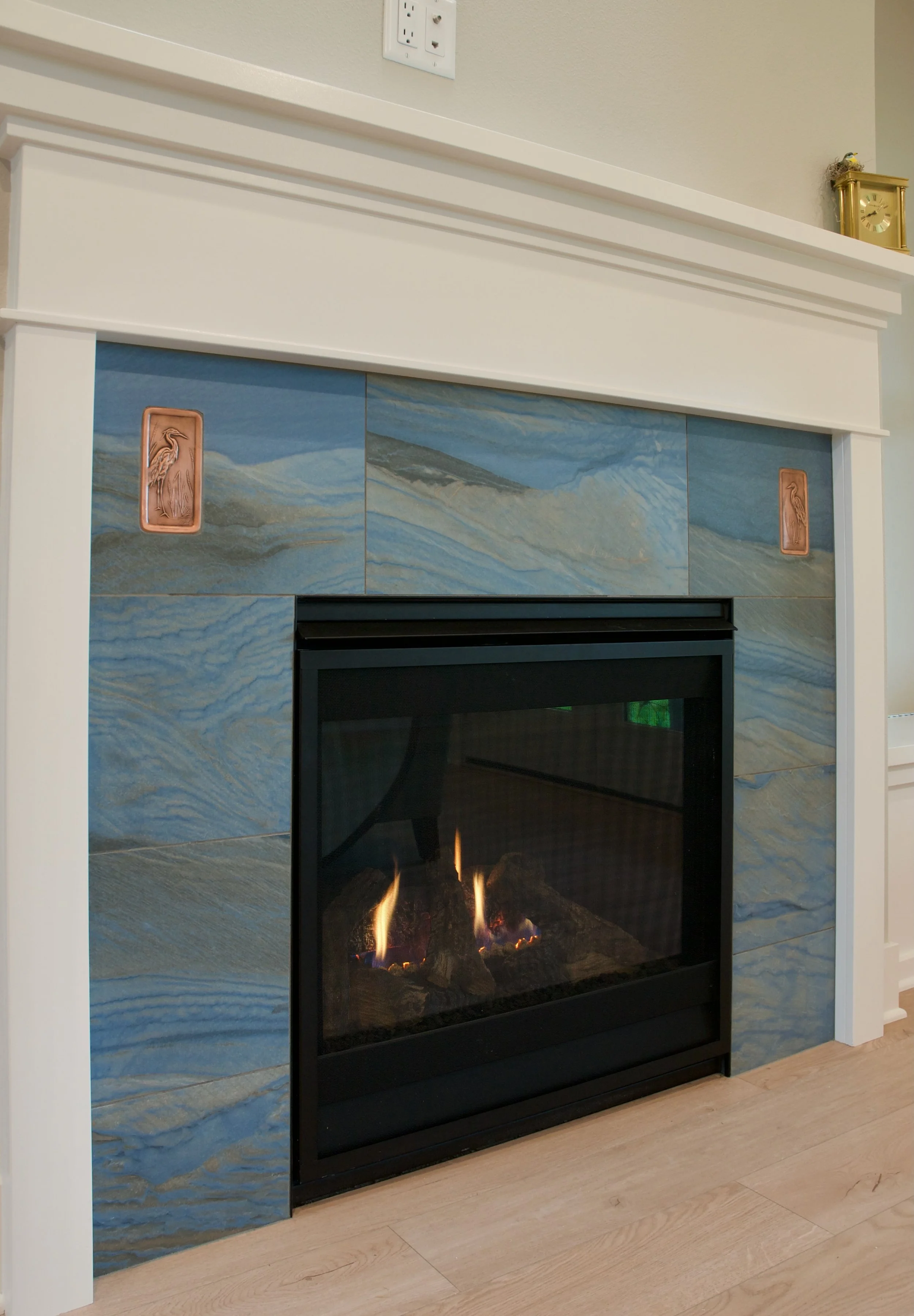 tile fireplace