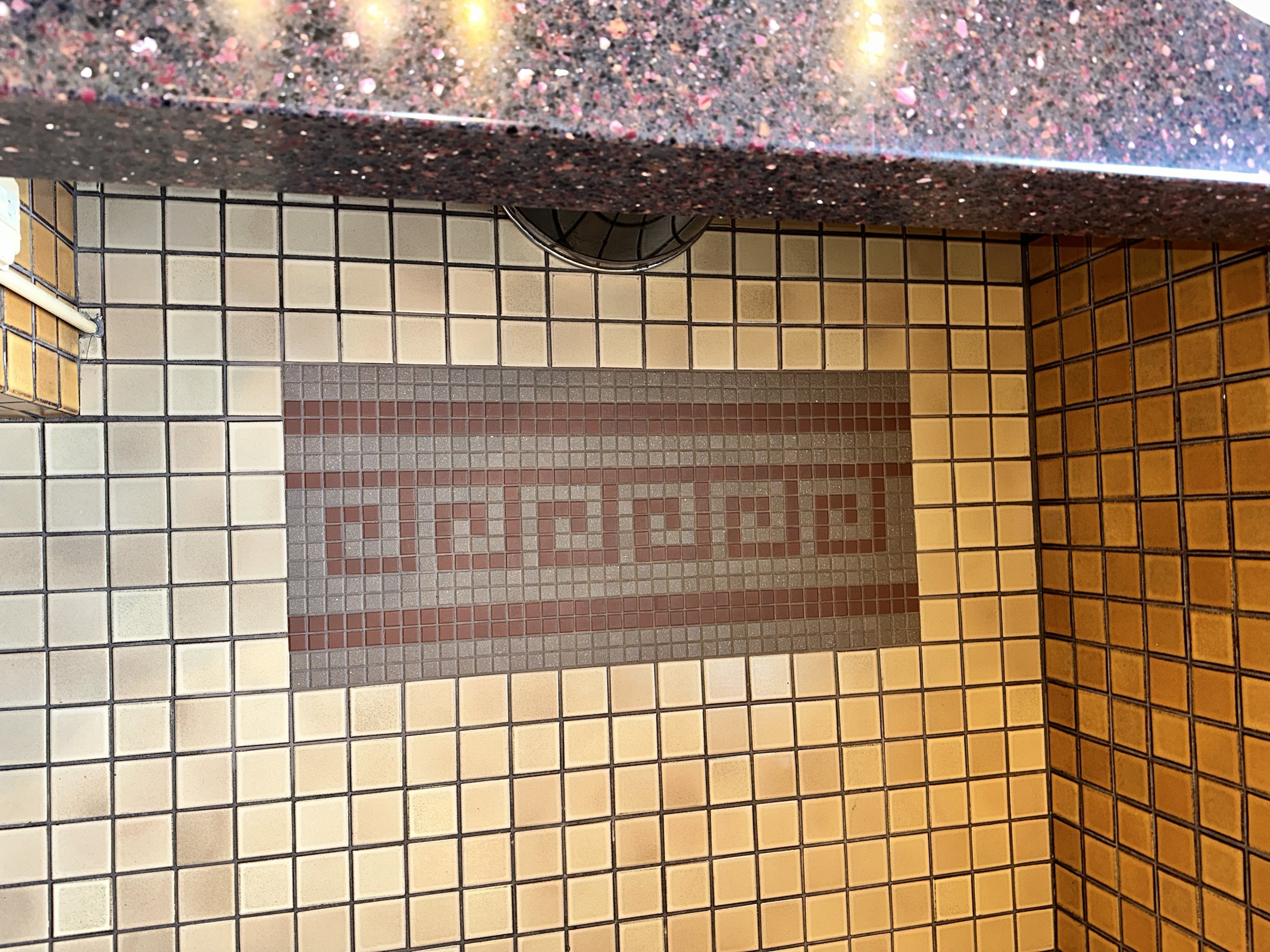 Different tile use to replace tile that was broken and was discontinued.