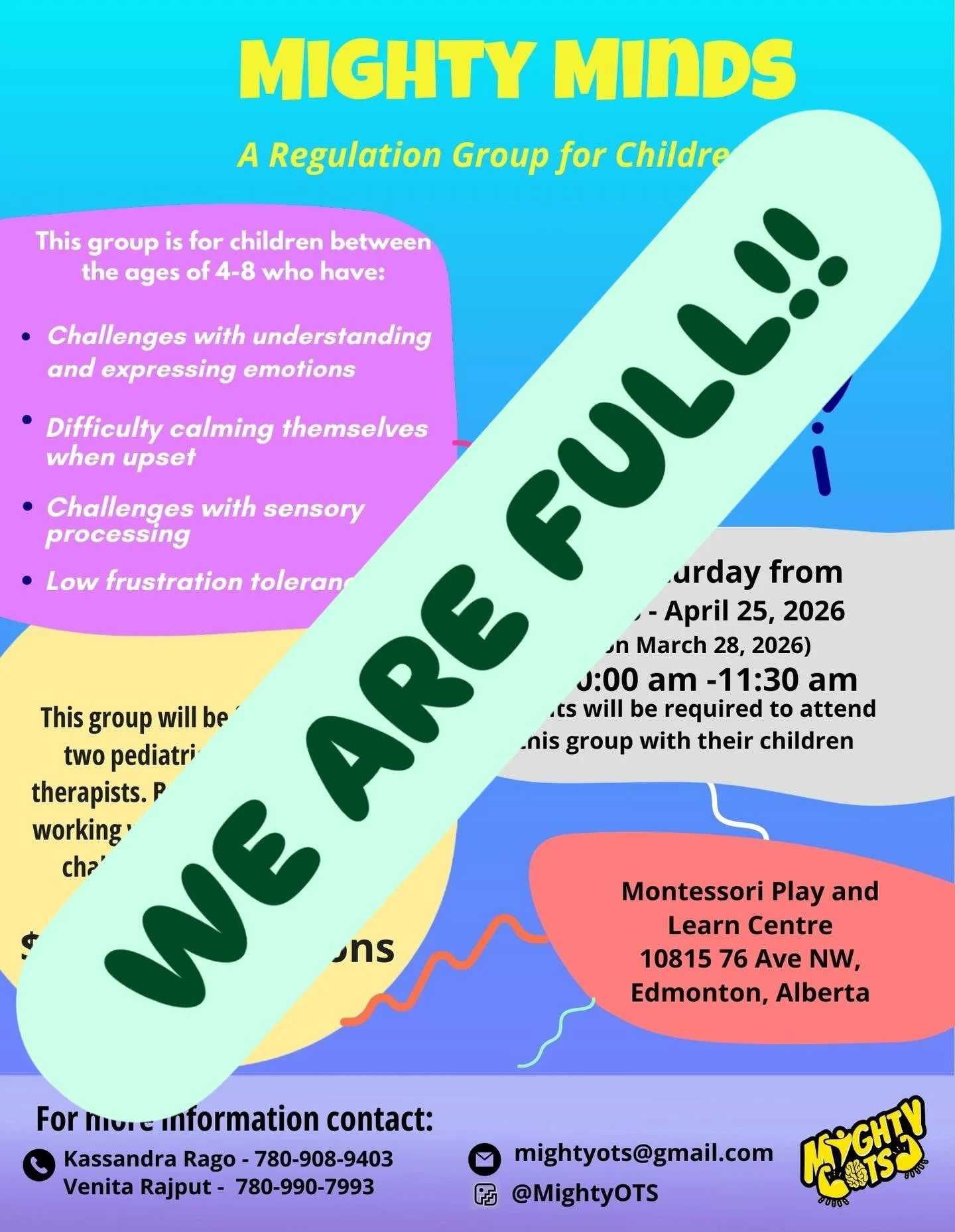 Mighty Minds is full for our spring session! DM to get on our waitlist!