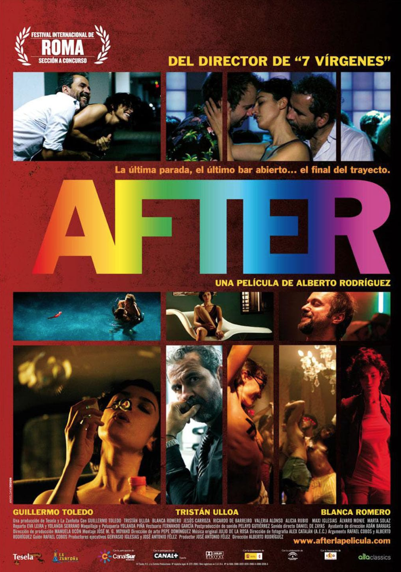 Cartel de la película 'After' con varias escenas y actores, incluyendo títulos y créditos