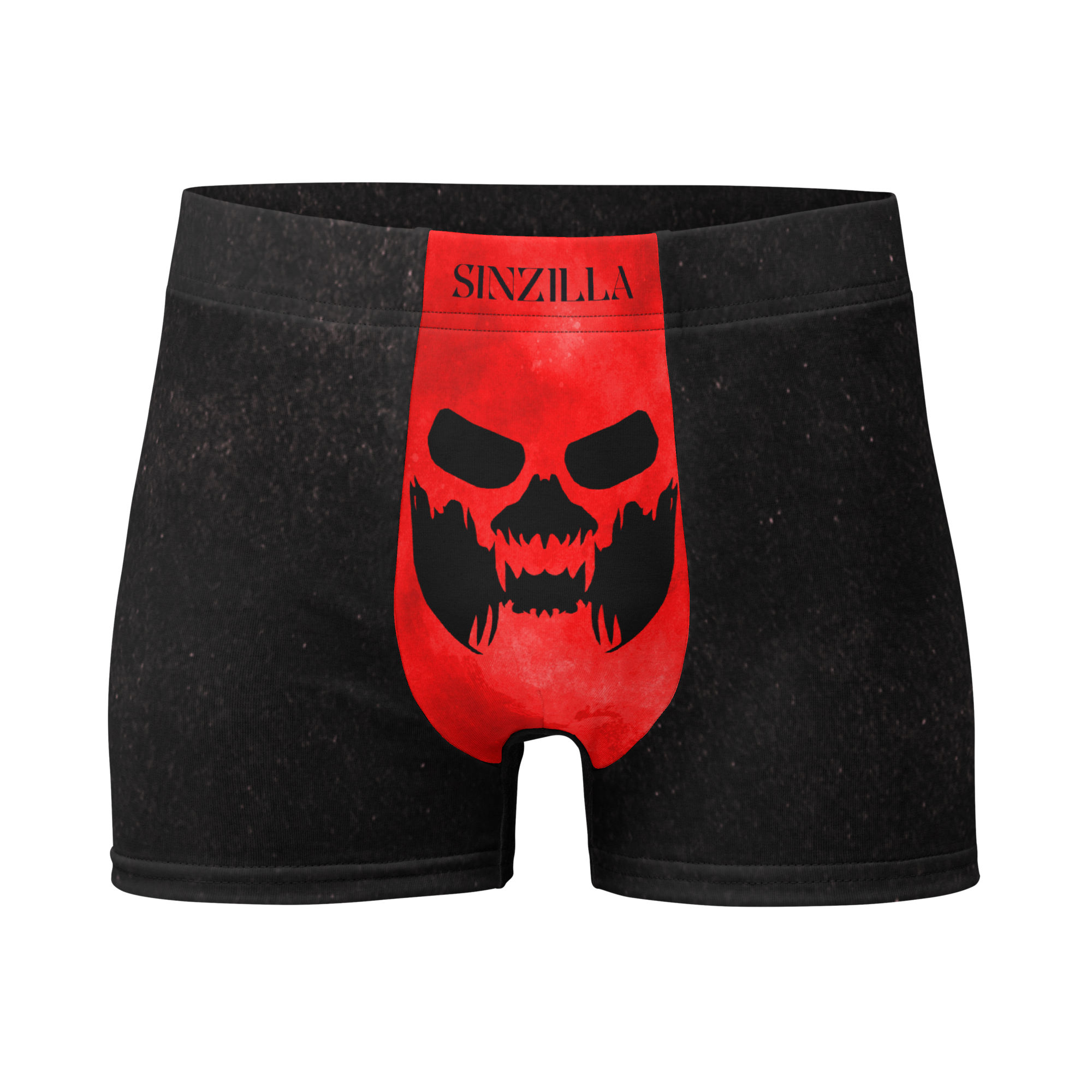 Marked with Sin Boxer Briefs from the Marked with Sin x DoomForged collection featuring bold dark fantasy culture inspired design for dark romance. Front View.