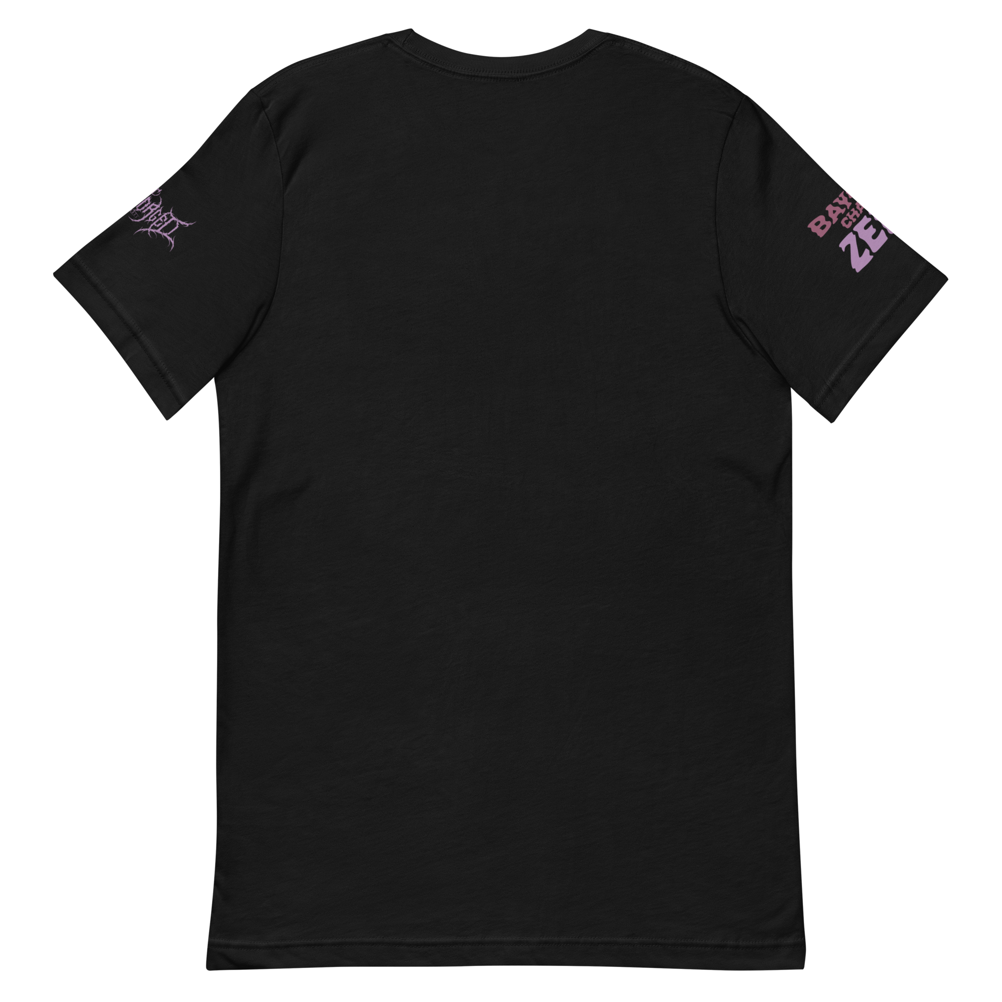 Bayou Channel Zero Unisex T-Shirt featuring a bold dark fantasy retro horror inspired design of Louisiana Folklore in an alternative culture style. Back View.