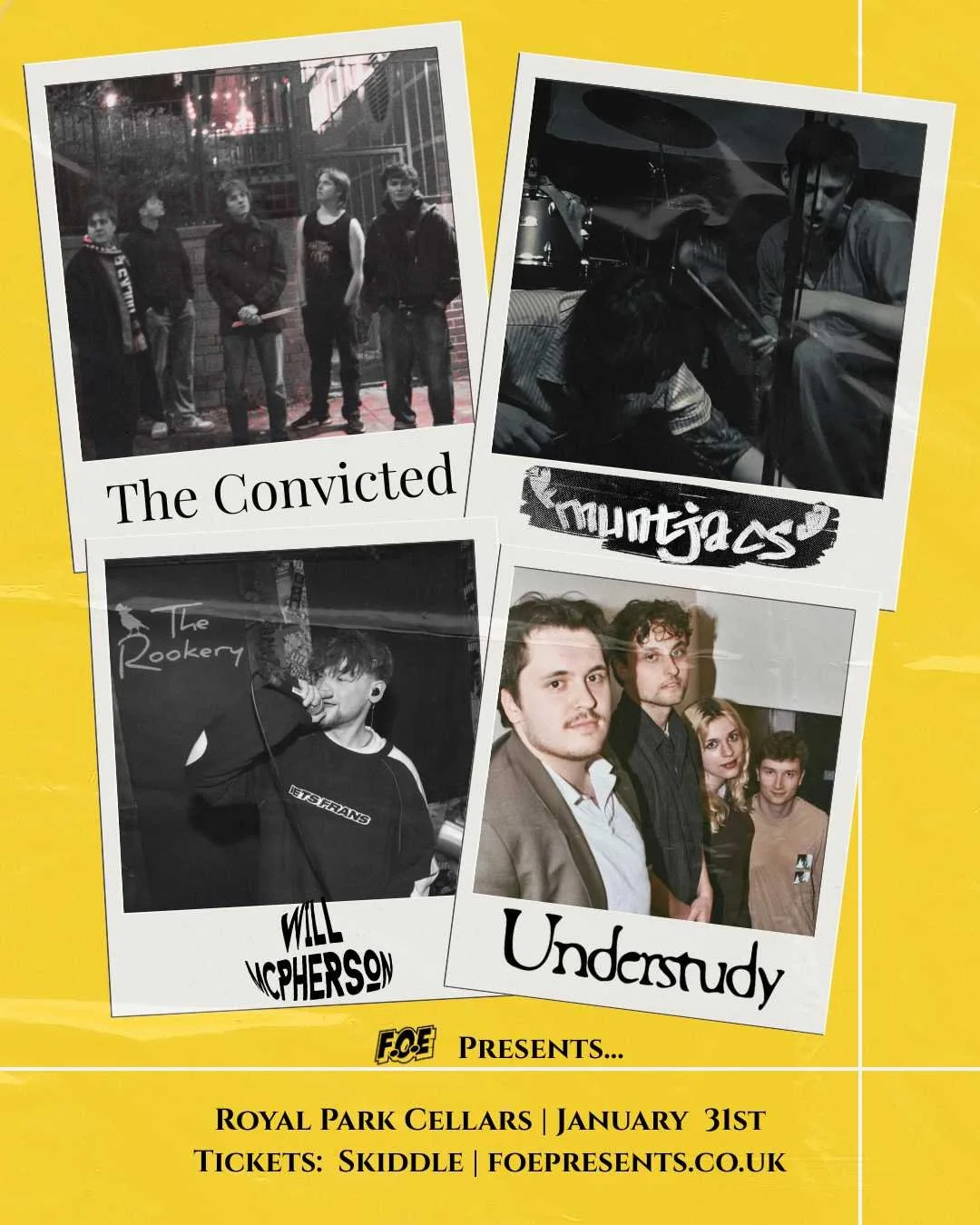 The Convicted | Understudy | Will McPherson | Muntjacs  - Royal Park Cellars, Leeds. -Jan 31st