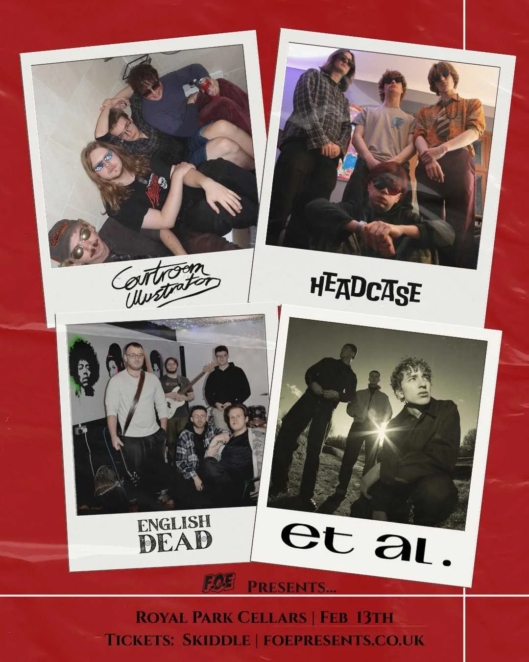 ET AL. | Courtroom Illustrator | English Dead | Headcase  - Royal Park Cellars, Leeds. - Feb 13th