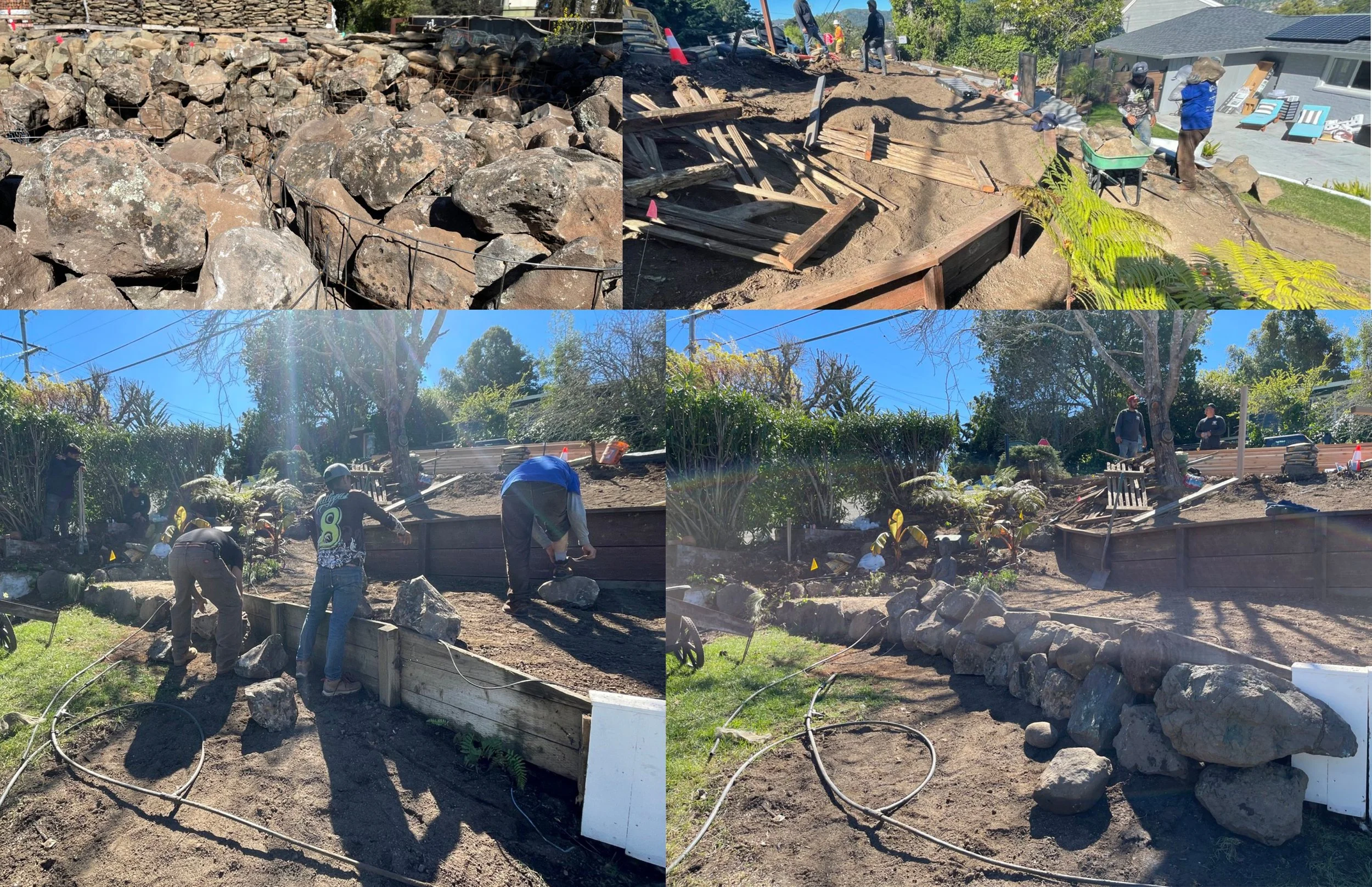 02 Rock picking & 2nd retaining wall building