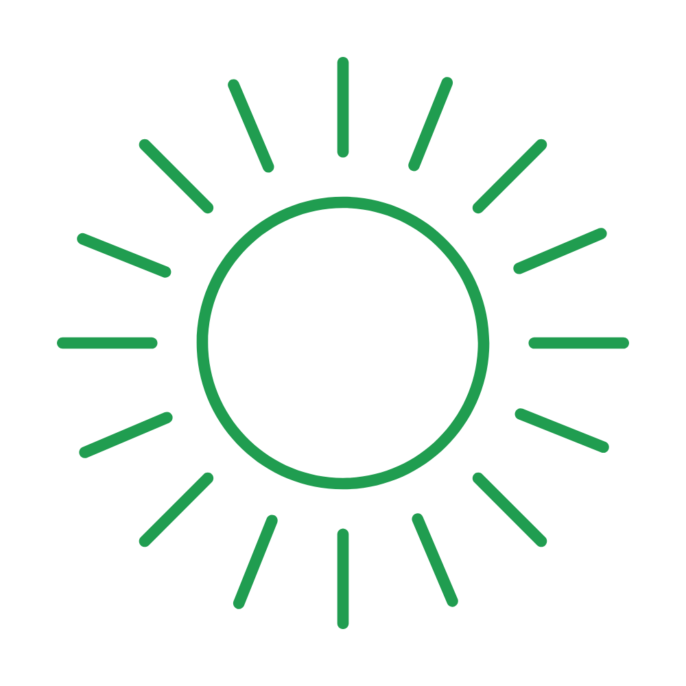 Green outline of a leaf on a black background.