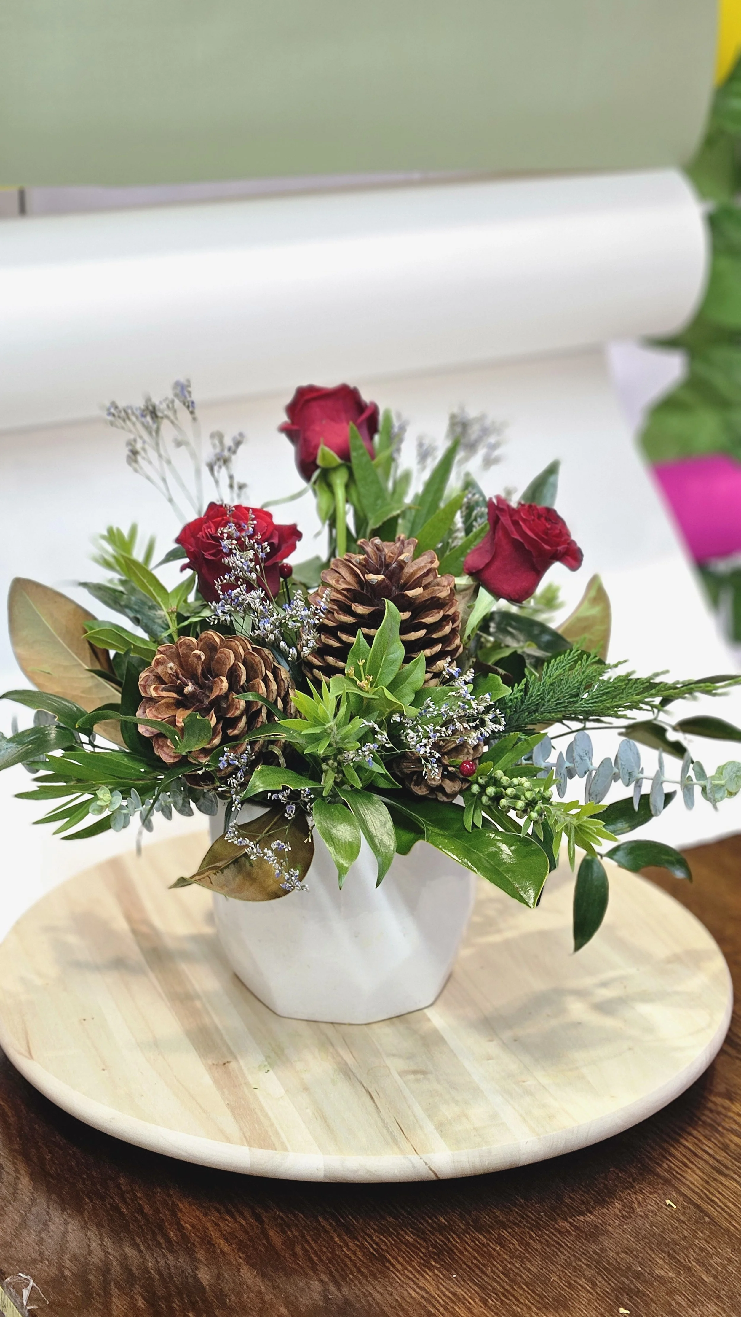 Christmas Pot Arrangement Close Up.jpg