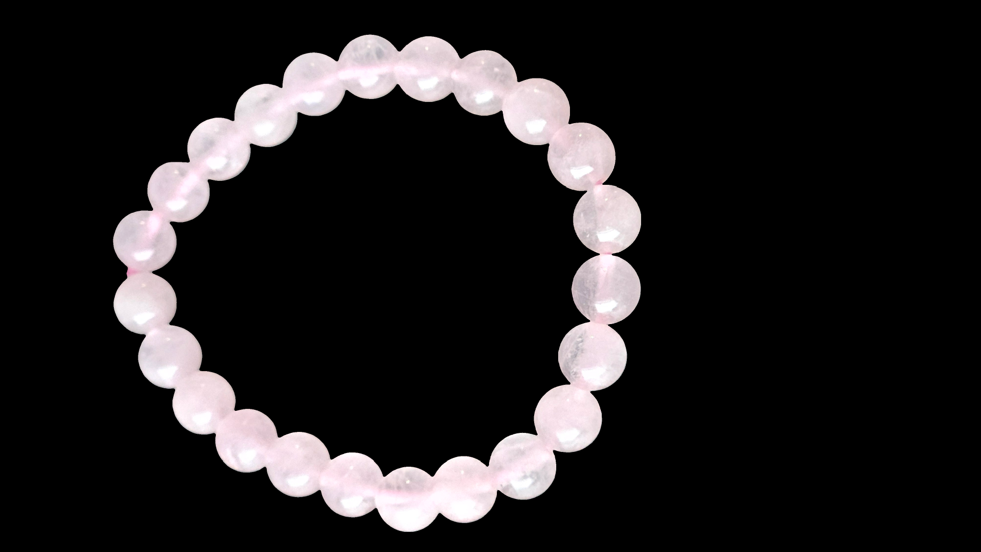 Rose Quartz stone in Pink beaded bracelet for sale on Flower Power Studio website