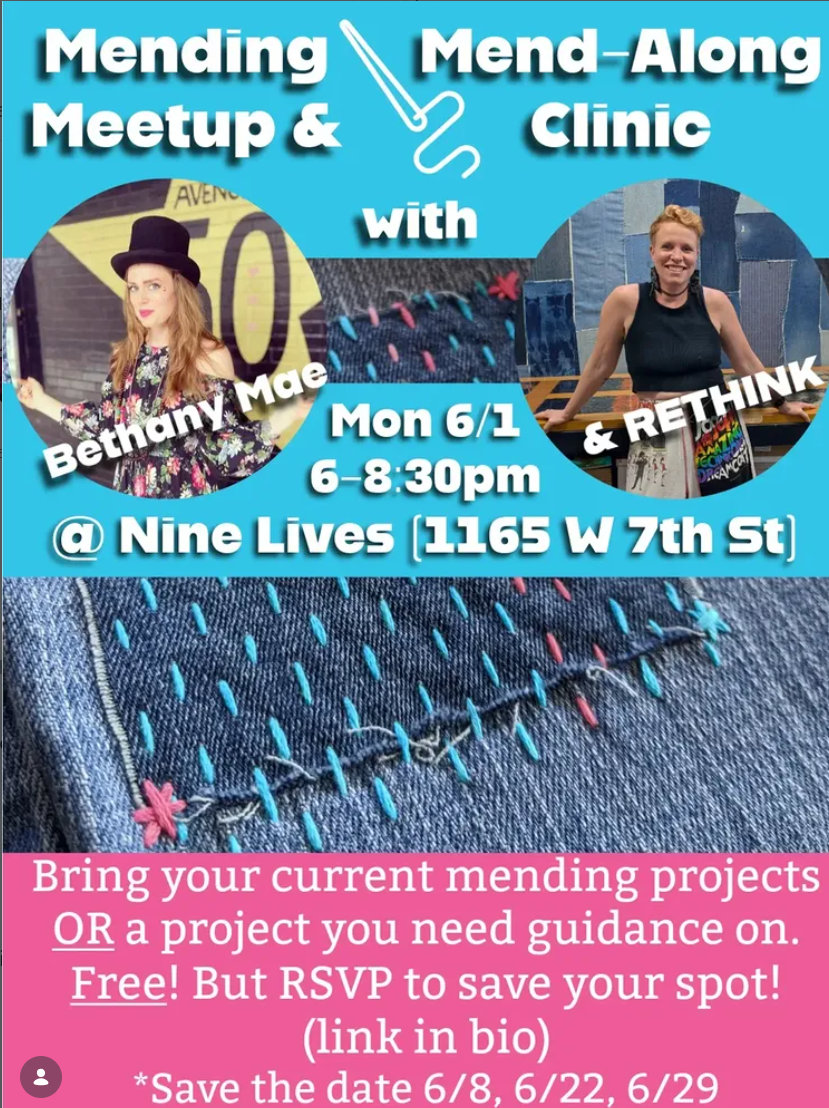 Community Mending Nights at Nine Lives 
