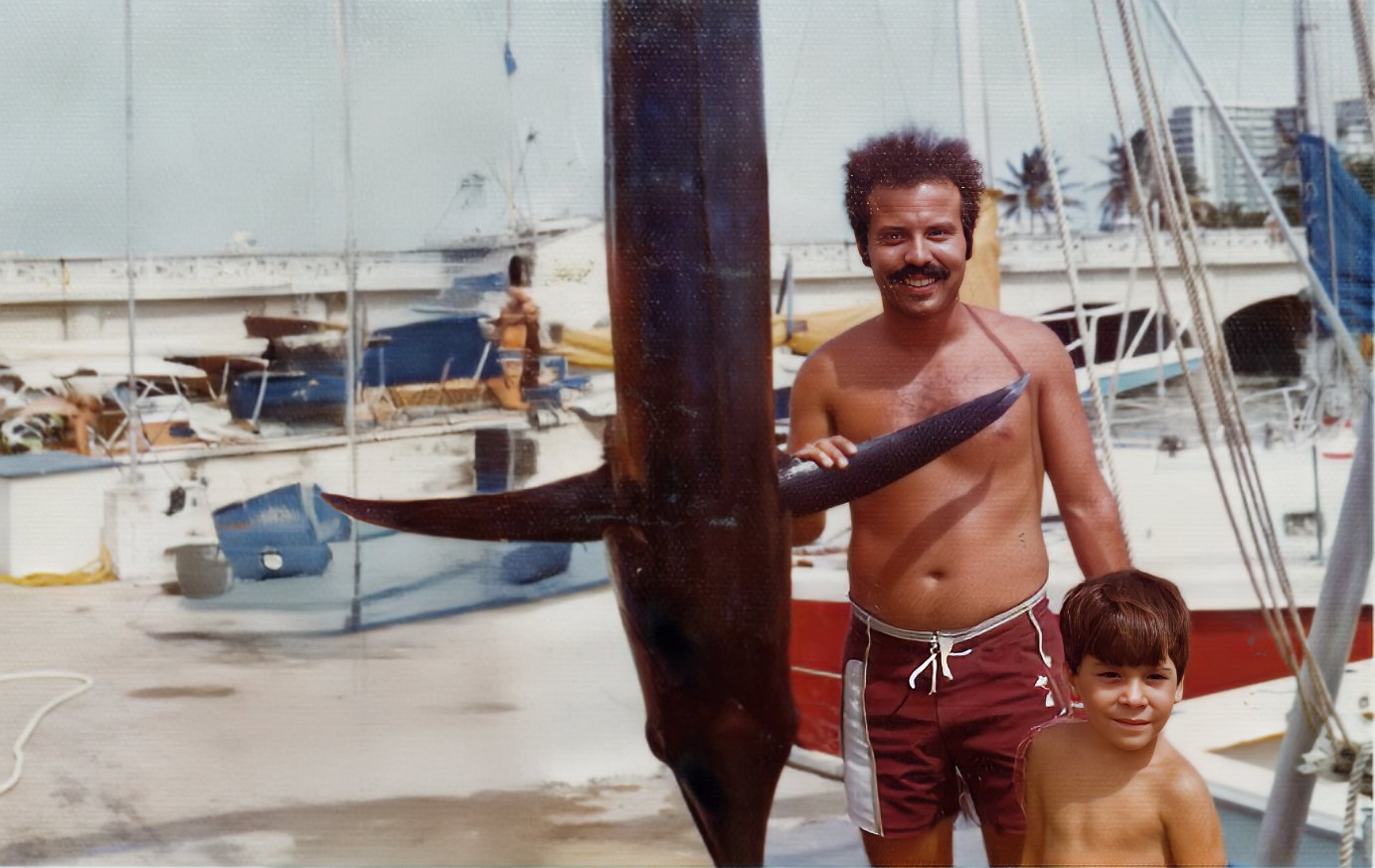 Julio Luis and Oscar with their Marlin
