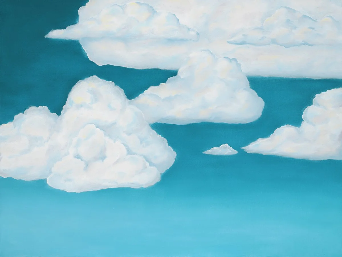 "Between Heaven and Earth" panel 3; oil on canvas; 90" x 40"