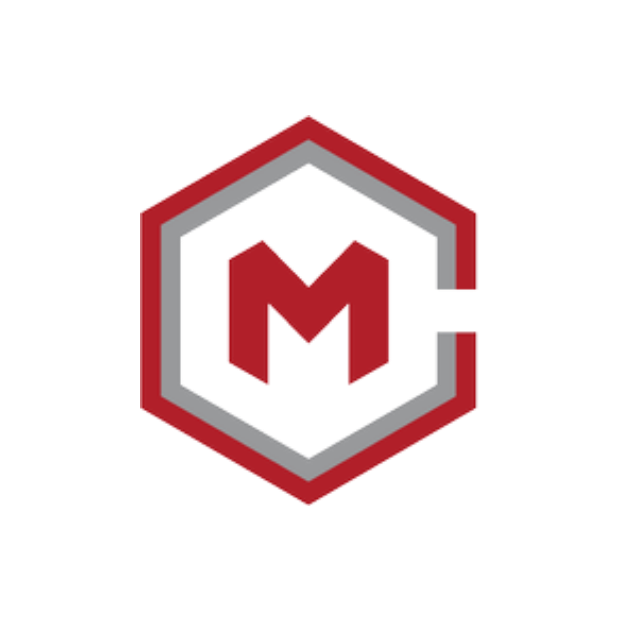 3D logo of a house with a red heart inside, surrounded by gray and red borders.