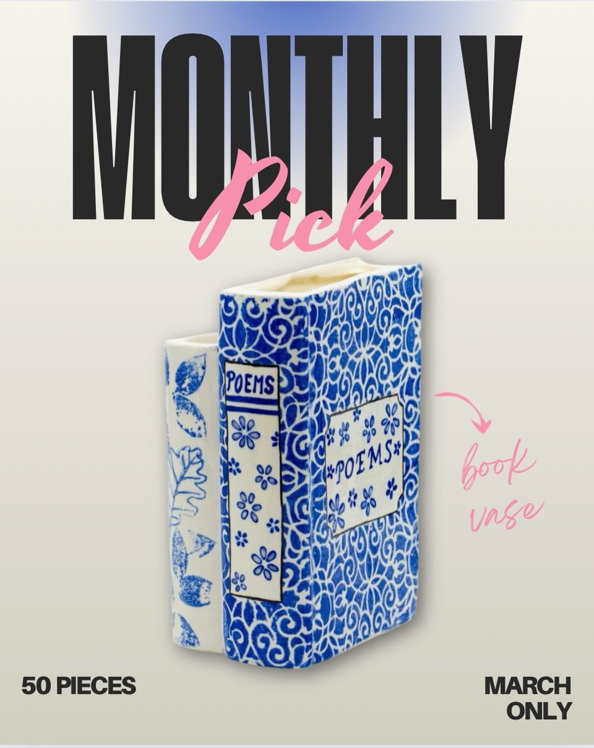 Introducing something new at Brew Bird&hellip; 
Monthly Special Pieces 💫
Every month we&rsquo;ll feature one limited edition pottery piece Once they&rsquo;re gone, they&rsquo;re gone. 
March&rsquo;s piece: Book Vase
Perfect for fresh flowers, paintb