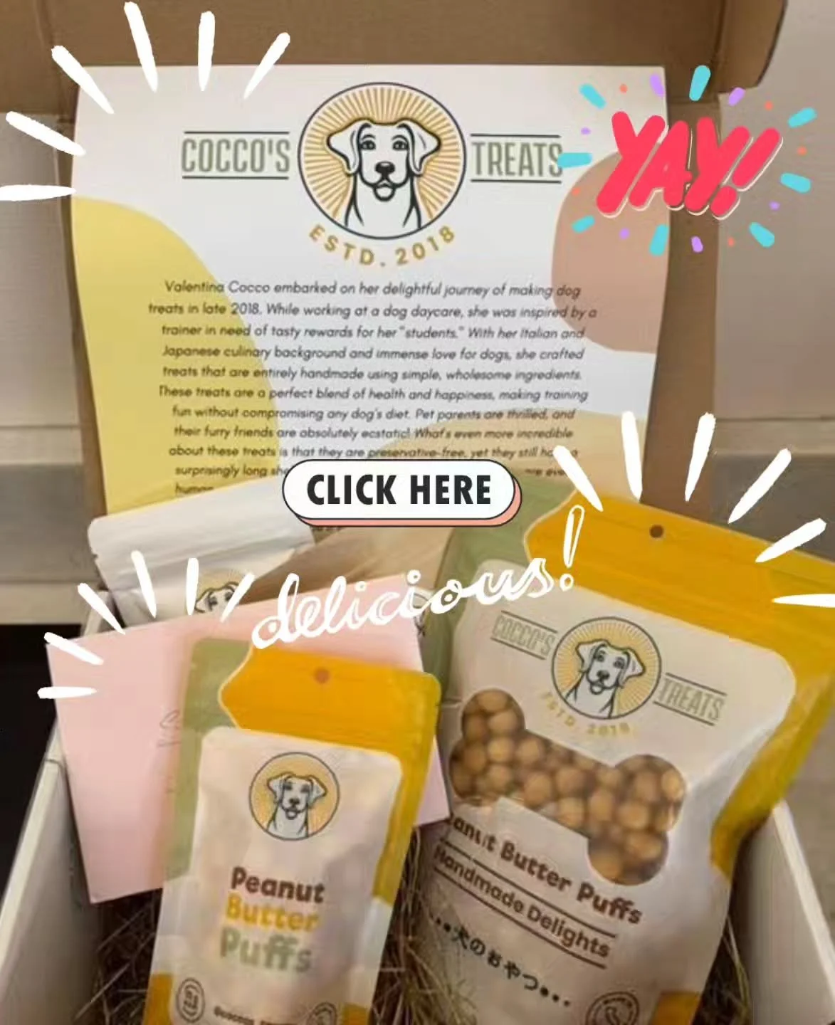 Calling All Pet Stores &amp; Dog Influencers! 🐶🎉

We&rsquo;d love to share a taste of Cocco&rsquo;s Treats with you! For a limited time, we&rsquo;re sending out exclusive sample packs featuring our three most-loved treats:

🐾 Peanut Butter Puffs &