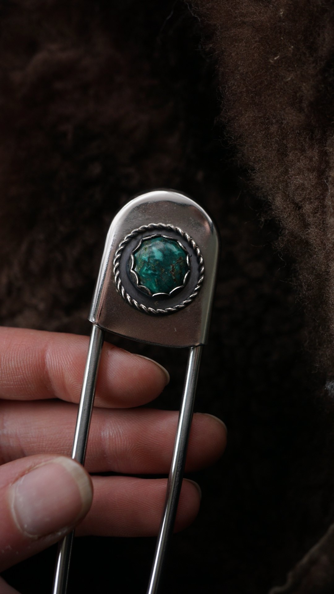 Turquoise jumbo safety pin