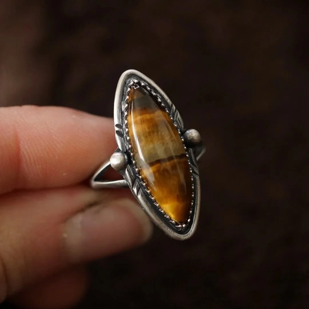 Tigers eye ring - size 7.5