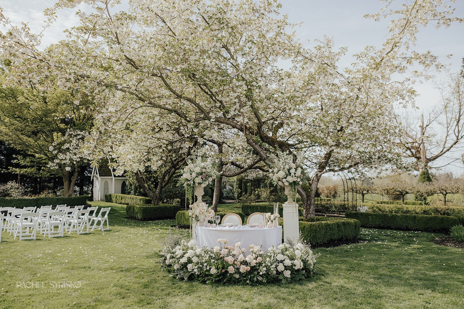 sweetheart table repurposing ceremony florals