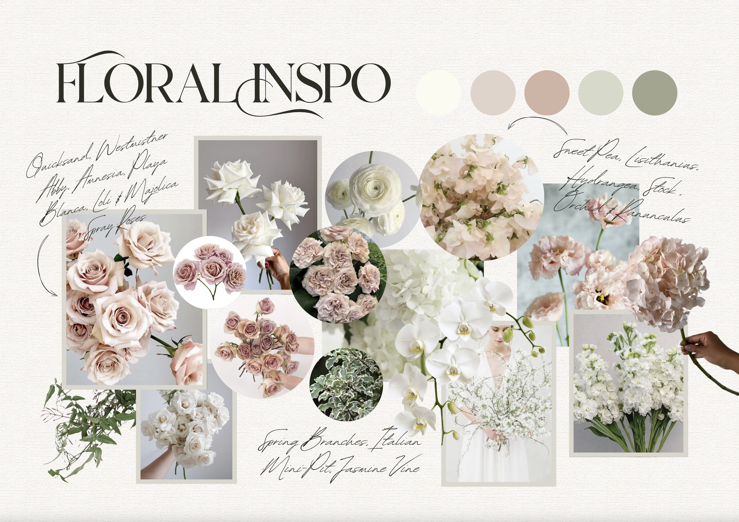 Inspiration for personal bouquets used in styled shoot