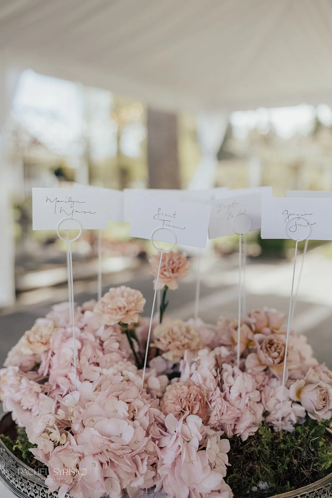floral place card holders