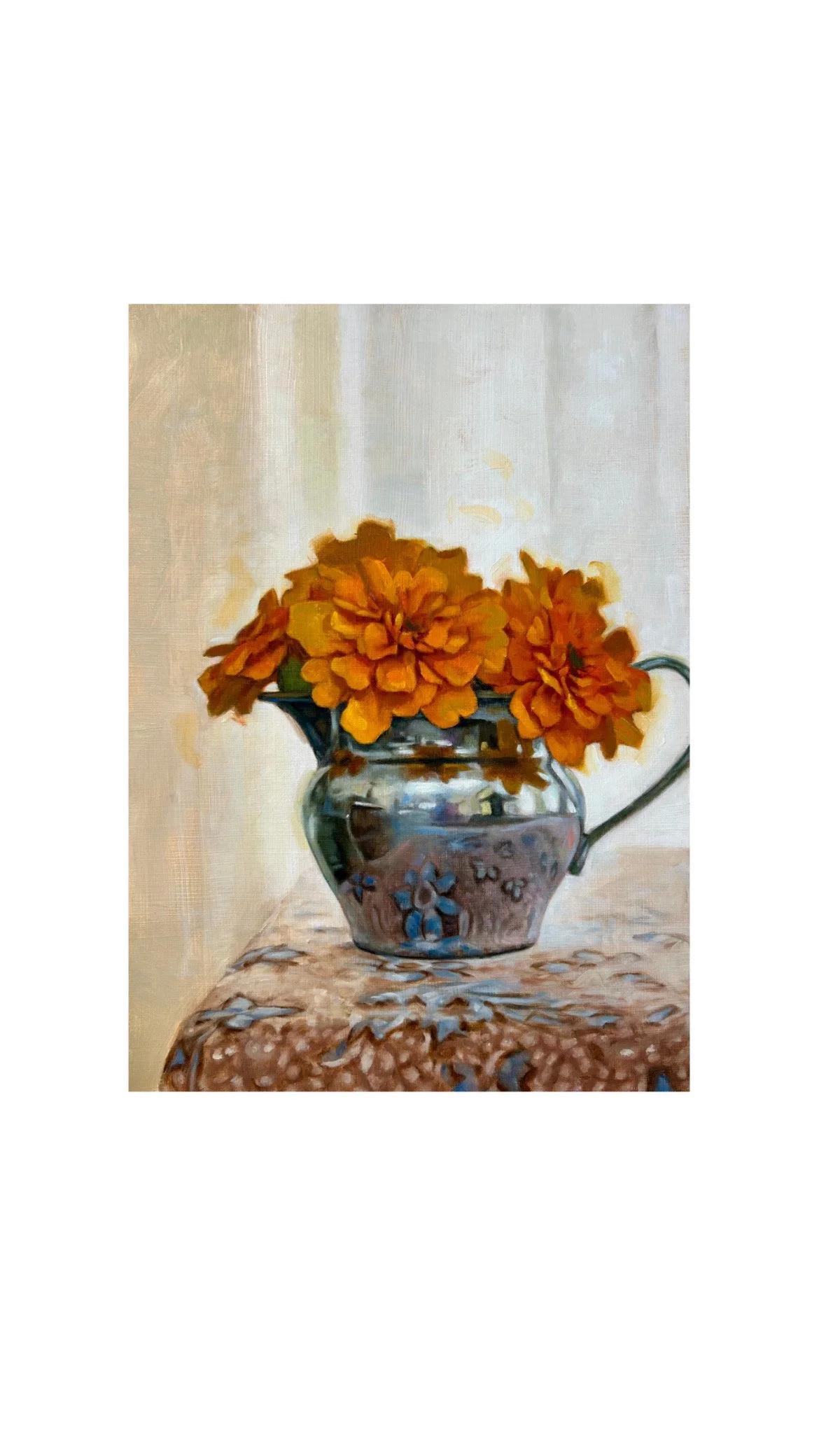 Marigolds In Silver 5x7
