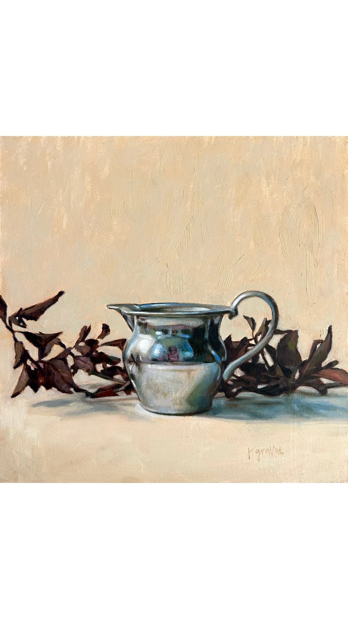 Plum Leaves & Silver