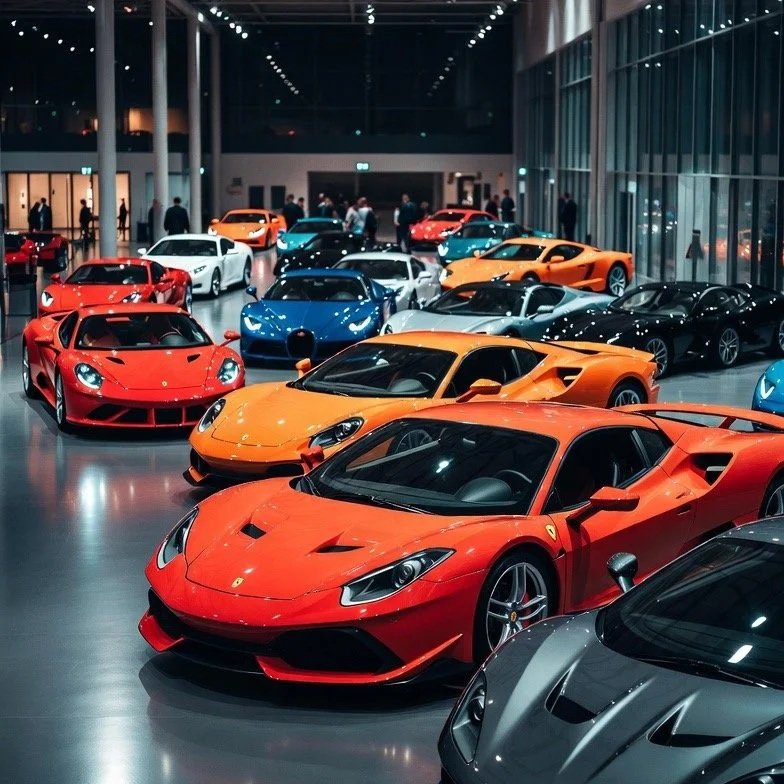 geay, titanium, orange, red, blue white green super cars with pnw car smart