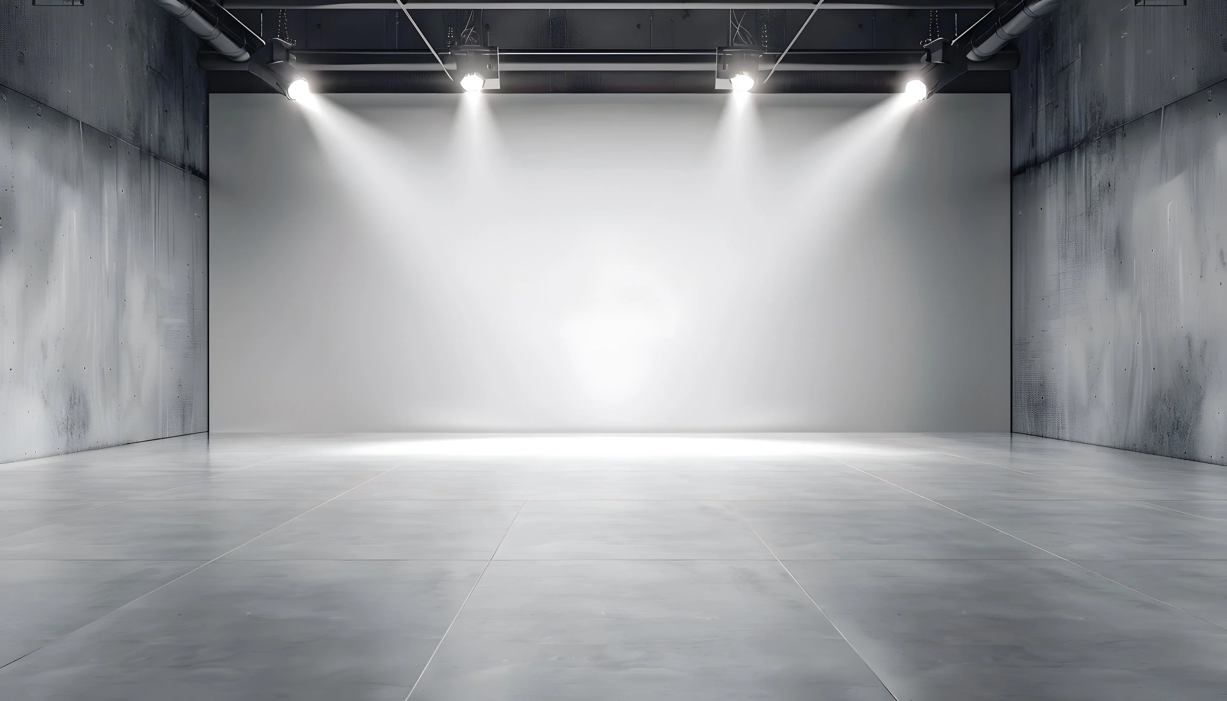 very large room with screen background announcing you tube channell coming soon large studio room for pictures