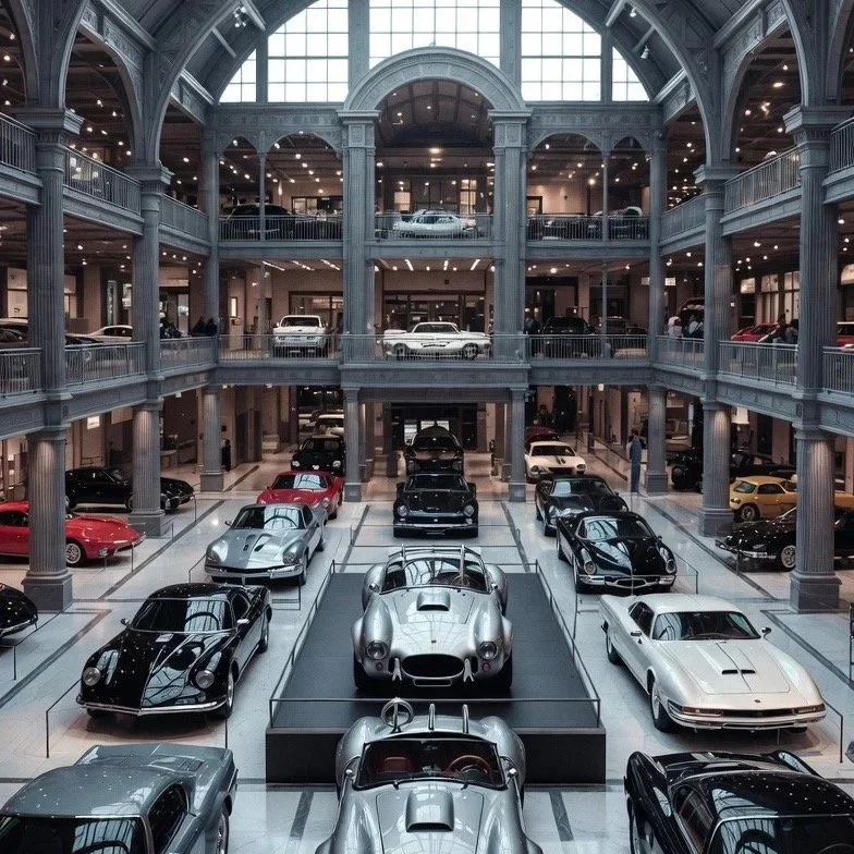 absolute prestine, high end cars in a 3 story museum filled with high end cars with pnw car smart