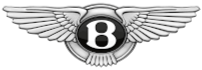 winged logo in silver with large B in middle for Bentley