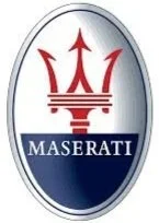 blue silver and red logo design for Maserati cars