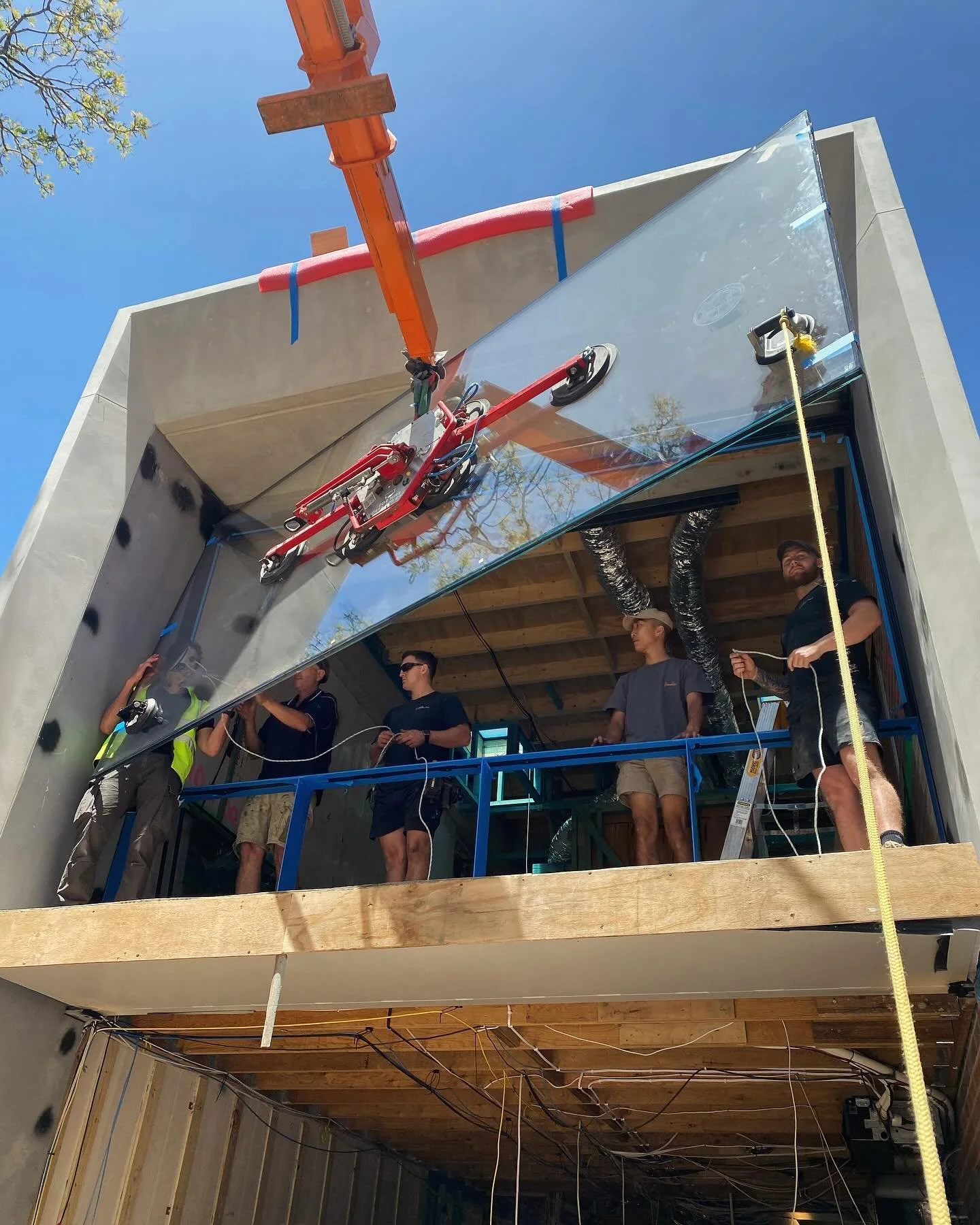 Window installation at Double Bay. 

#concrete #carpentry #window #crane #design #custom #alfresco #hardwood #timber #bench #construction #city #architecture #building #formwork #renovations #build #housedesign #exteriordesign #sharp #beforeandafter