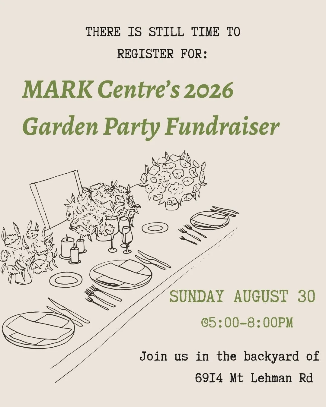 We are only a few weeks away from our annual Garden Party and we would love to have you there! Come at 5pm as we gather around the table, eating great food from Noah's Ark Kitchen. You will hear stories of how God has been speaking to people this pas