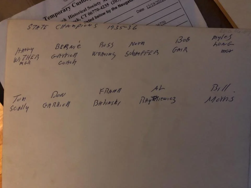 1935-1936 U.S. Rubber state champions basketball team - photo identifications