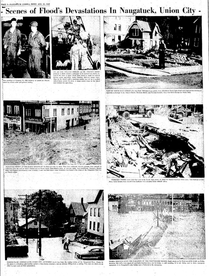 Naugatuck Daily News flood edition, August 21, 1955