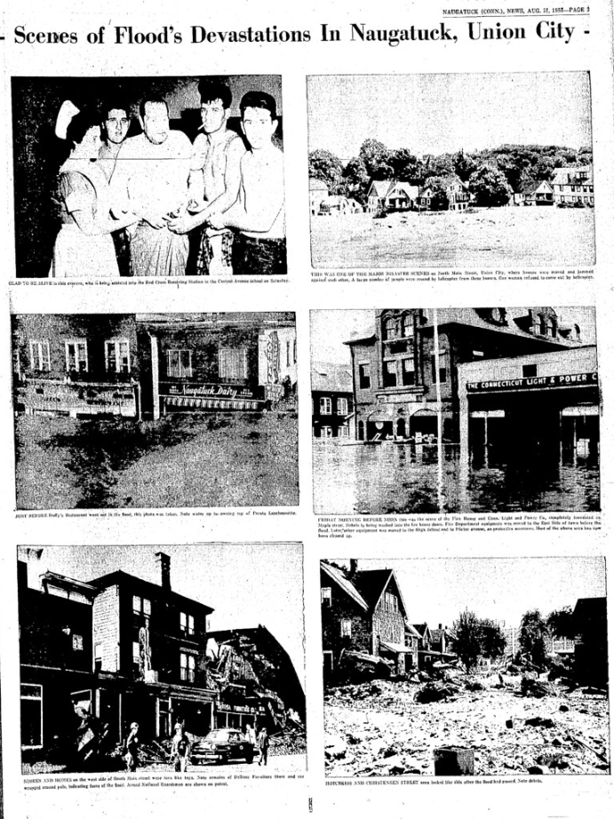 Naugatuck Daily News flood edition, August 21, 1955