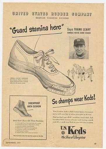 Keds 1951 advertising campaign for the Frank Leahy Ked’s Shoe