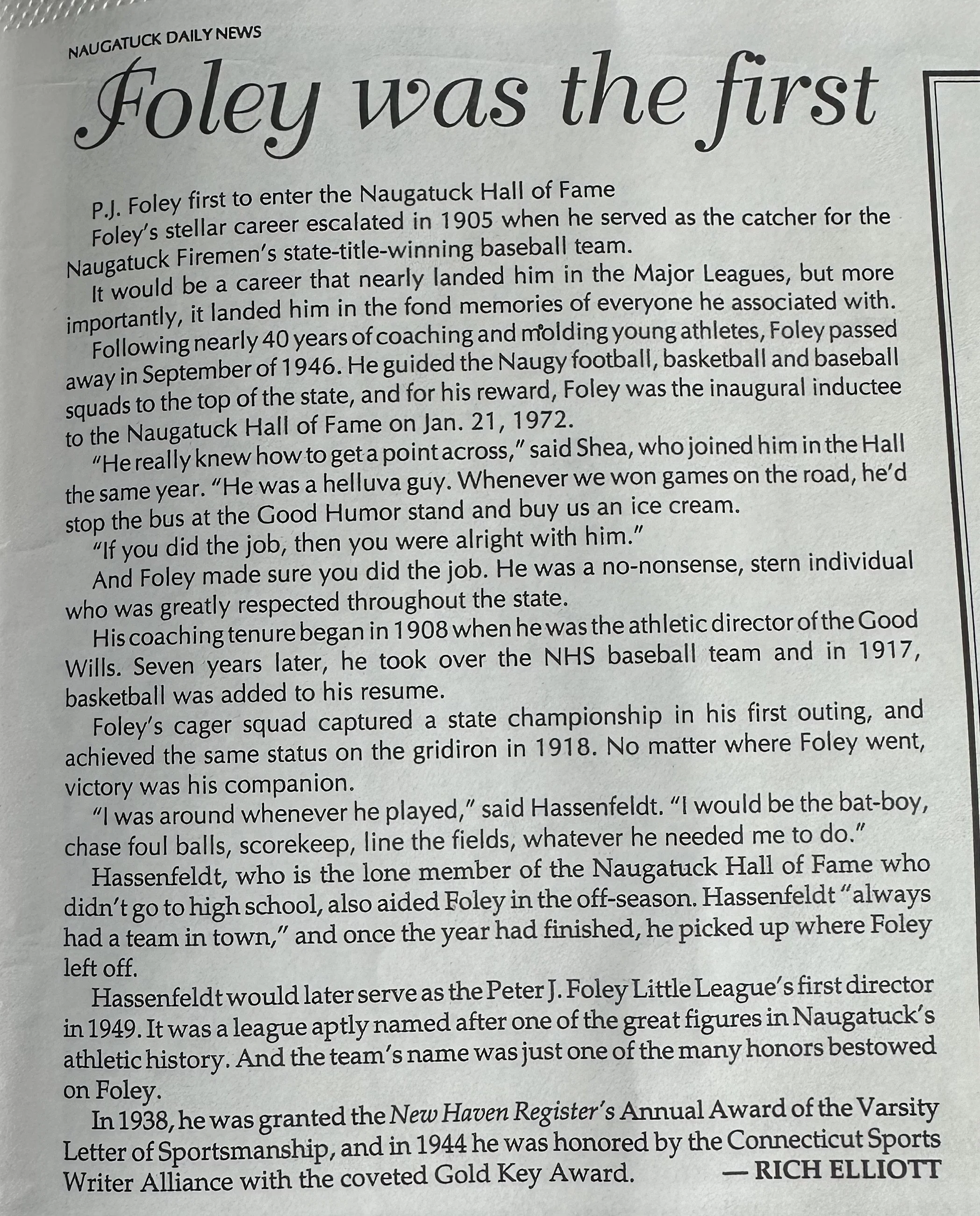 Source: Special Edition of the Naugatuck Daily News (1844 - Naugatuck Sesquicentennial - 1944)