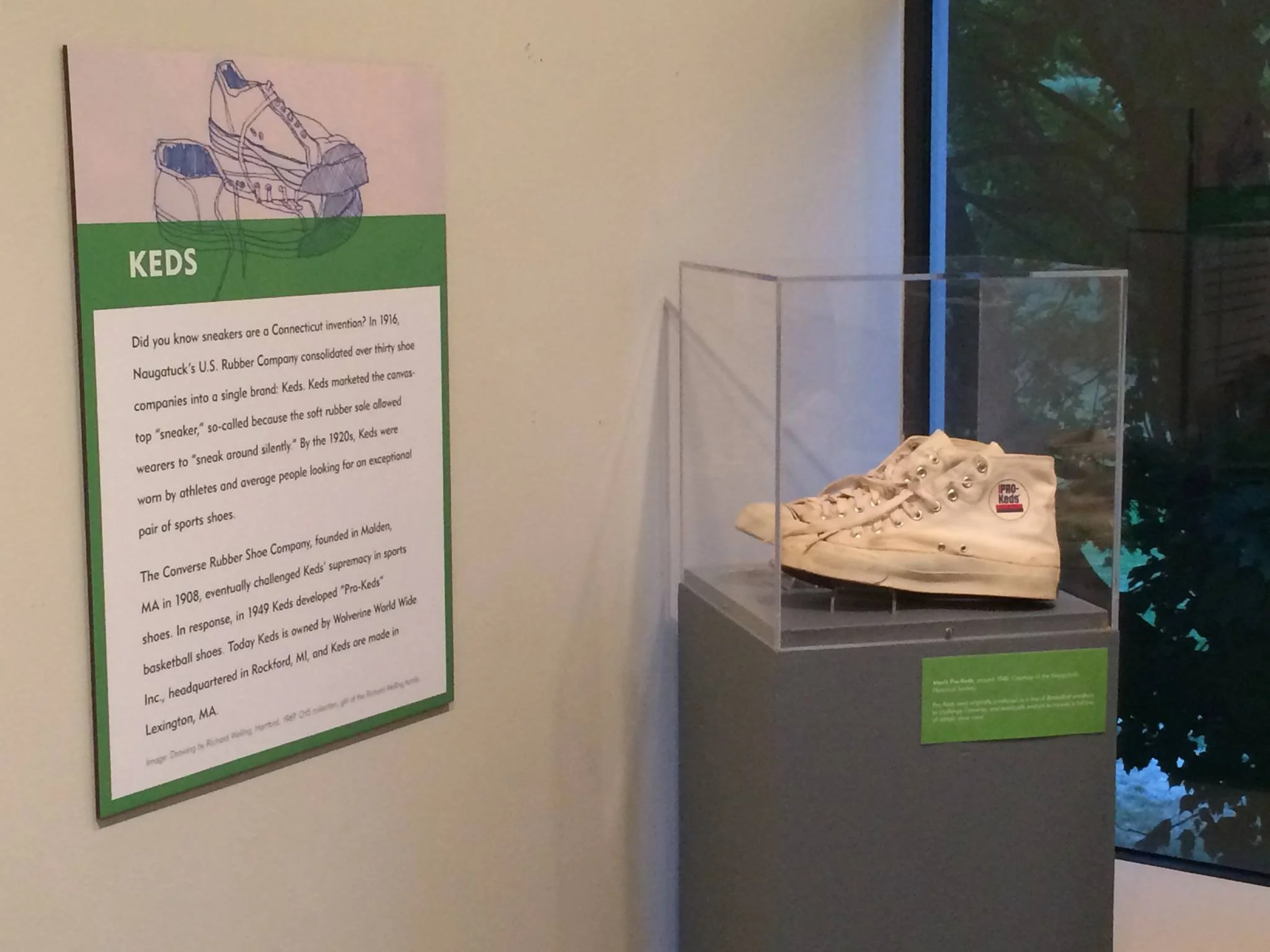 October 2016 - Keds on display at the Connecticut Historical Society museum, part of the "Sole of Connecticut" exhibit.