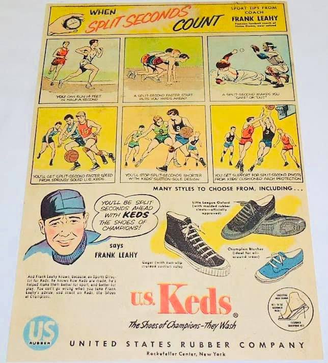 Keds 1951 advertising campaign for the Frank Leahy Ked’s Shoe