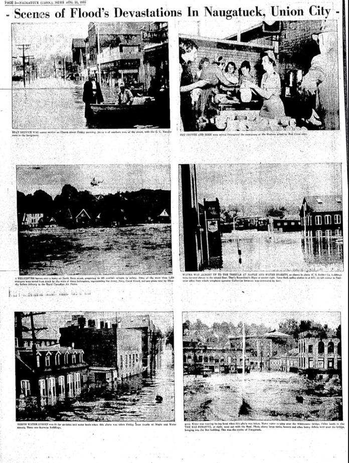 Naugatuck Daily News flood edition, August 21, 1955